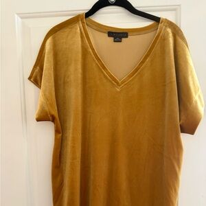 Sanctuary Velvet V-Neck Shirt With Short Dolman Sleeves